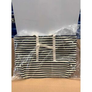 NWT Hat Attack New York Original Sunhat Sized Traveler Tote Navy Stripe One Size